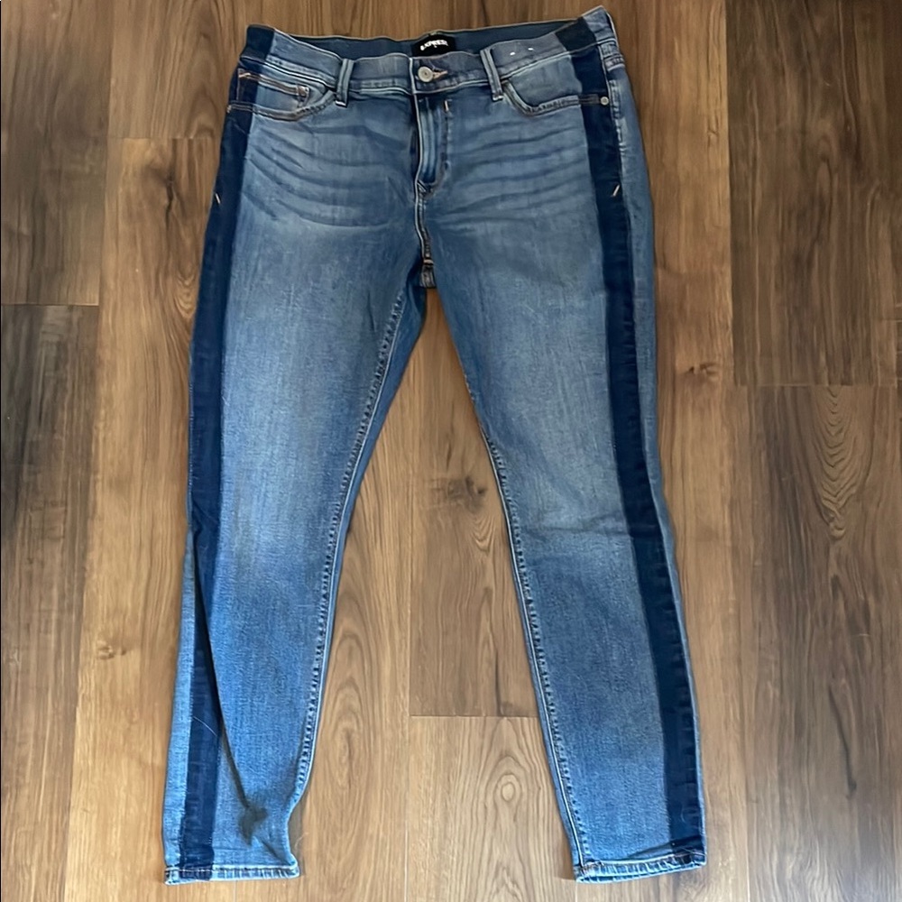 Express Blue Denim Jeans with Side Stripe